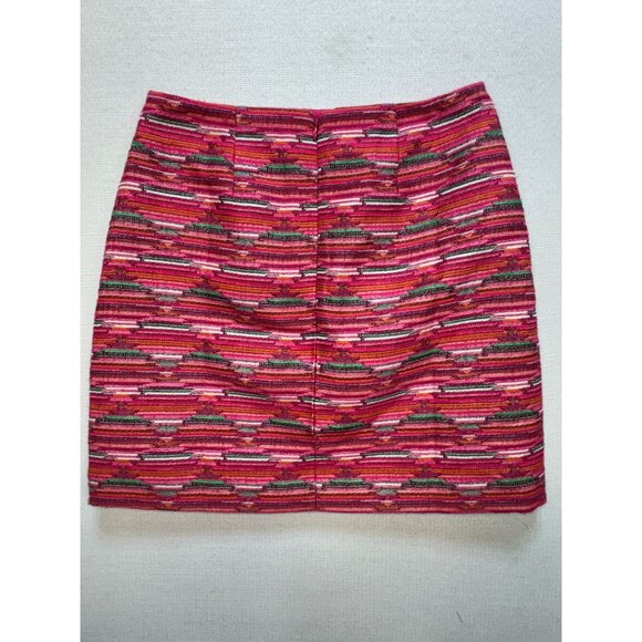 Loft Ikat Jacquard Mini Skirt Women 2 Multicolor Tweed Textured Boho Chic Casual - Picture 8 of 9